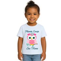 Camiseta Mamãe Coruja Rosa Dia das Mães Personalizada