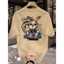 Camiseta Manfinity Rabbit Camisa Street Wear 100% Algodão T-Shirt Diverse Estilos Camiseta Manfinity Rabbit Camisa Street Wear 100% Algodão T-Shirt Diverse Estilos