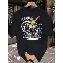 Camiseta Manfinity Rabbit Camisa Street Wear 100% Algodão T-Shirt Diverse Estilos Camiseta Manfinity Rabbit Camisa Street Wear 100% Algodão T-Shirt Diverse Estilos
