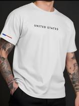 Camiseta Manfinity UNITED STATES Urban Camisa Street Wear Masculina 100% Algodão