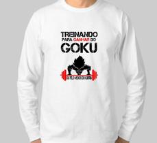 Camiseta Manga Comprida - Treinando Para Ganhar Do Goku - LOJA BOBKIN