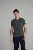 Camiseta Manga Curta Básica Malha Slim Fit - Verde Escuro Camiseta Manga Curta Básica Malha Slim Fit - Verde Escuro