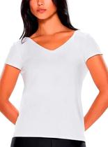 Camiseta Manga Curta Body For Sure 1299 Feminina Abertura Traseira Poliamida T. P/GG