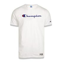 Camiseta Manga Curta Champion Malhão Script Patch Off White Camiseta Manga Curta Champion Malhão Script Patch Off White