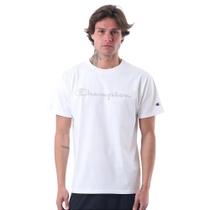 Camiseta Manga Curta Champion Malhão Script Puff Off White Camiseta Manga Curta Champion Malhão Script Puff Off White