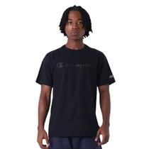 Camiseta Manga Curta Champion Mc Script Relevo Surton Preto Camiseta Manga Curta Champion Mc Script Relevo Surton Preto