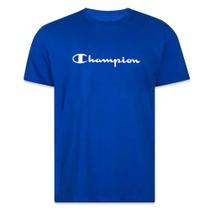 Camiseta Manga Curta Champion Script One Color Surf Azul Camiseta Manga Curta Champion Script One Color Surf Azul