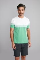 Camiseta Manga Curta Comfort Malha - Verde Menta / Branco