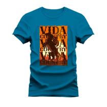 Camiseta Manga Curta Confortável Vida Country Chicote