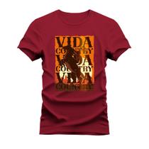 Camiseta Manga Curta Confortável Vida Country Chicote