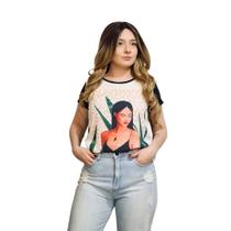 Camiseta Manga Curta Crepe Estampa Tank Top Girl