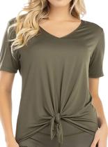 Camiseta Manga Curta Delrio Sport V651423 Feminina Com Amarração Poliamida T. P/GG