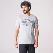 Camiseta Manga Curta Estampa New York Cinza - Id Casual