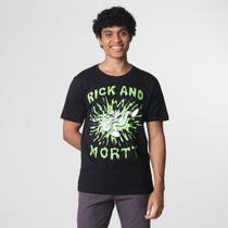 Camiseta Manga Curta Fio Penteado Rick Morty Preto - Warner