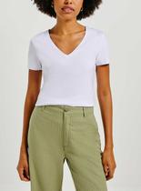 Camiseta Manga Curta Hering 02TQ Feminina Decote V Algodão T. P/EXG