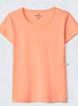 Camiseta Manga Curta Hering 5CML Infantil Feminina Básica Algodão T. 06/14.