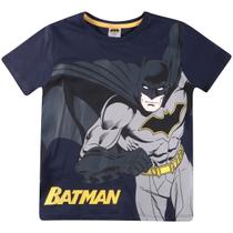 Camiseta Manga Curta Infantil Batman Correndo Gel Azul