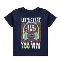 Camiseta Manga Curta Infantil Masculina 1a10 anos Gamer Fone