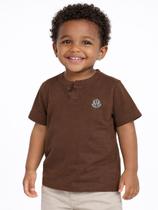 Camiseta Manga Curta Infantil Para Menino - MARROM Camiseta Manga Curta Infantil Para Menino - MARROM