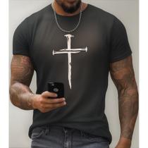 Camiseta Manga Curta Jesus Cruz Fé Casual Algodão Premium