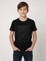 Camiseta Manga Curta Juvenil Para Menino - PRETO Camiseta Manga Curta Juvenil Para Menino - PRETO