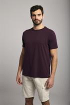 Camiseta Manga Curta Malha Básica Slim Fit - Roxo Uva