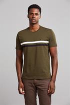 Camiseta Manga Curta Malha Slim Fit - Verde / Preto