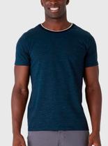 Camiseta Manga Curta Malwee 1000129619 Masculina Malha Listrada Algodão T. P/XGG