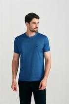 Camiseta Manga Curta Pima Slim Fit - Azul Marinho / Azul Royal