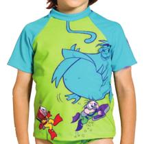 Camiseta Manga Curta Proteção UV Cascão Turma Da Mônica