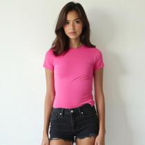 Camiseta Manga Curta Uv50 Dry fit Inverno/verão Rosa Neon Camiseta Manga Curta Uv50 Dry fit Inverno/verão Rosa Neon