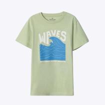 Camiseta Manga Curta Verde Estampa Waves Infantil Menino Hering Kids 5CFYWKBEN