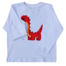 Camiseta Manga Longa 2 Infantil Dino Abóbora Curió Look