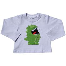 Camiseta Manga Longa 2 Infantil Dino Verde Curió Look