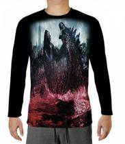 Camiseta Manga Longa 63 Godzilla vs Kong Filme 2021