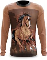 Camiseta Manga Longa Agro Cavalo Horse Roça Fazenda