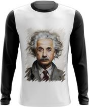 Camiseta Manga Longa Albert Einstein Físico Brilhante Gênio 1