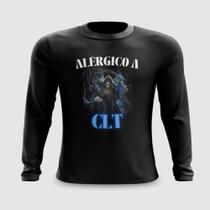 Camiseta Manga Longa Alérgico a CLT Carnaval Meme