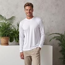 Camiseta Manga Longa Algodão 100% Básica Lisa Camisa Blusa