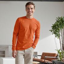 Camiseta Manga Longa Algodão 100% Básica Lisa Camisa Blusa