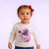 Camiseta Manga Longa Algodão Off White Bruxinha Camiseta Manga Longa Algodão Off White Bruxinha