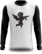 Camiseta Manga Longa Anjo Bebê Rebelde