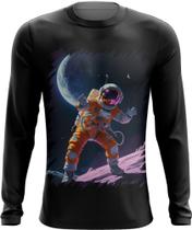 Camiseta Manga Longa Astronauta Dance Vaporwave 3