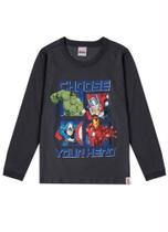 Camiseta Manga Longa Avengers Tam 10 - Malwee (12550)