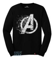 Camiseta Manga Longa Avengers Vingadores Logo Endgame Blusa