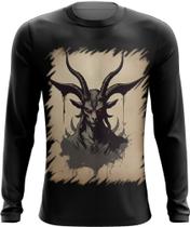 Camiseta Manga Longa Bafomé Vintage Pentagrama 1 Camiseta Manga Longa Bafomé Vintage Pentagrama 1