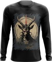 Camiseta Manga Longa Bafomé Vintage Pentagrama 3