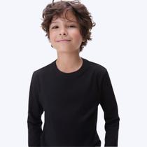 Camiseta Manga Longa Básica Preta Infantil Menino Hering Kids 5Cmyn10en Preto