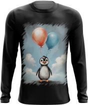 Camiseta Manga Longa Bebê Pinguim com Balões Crianças 11 - Kasubeck Store