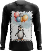 Camiseta Manga Longa Bebê Pinguim com Balões Crianças 17 - Kasubeck Store